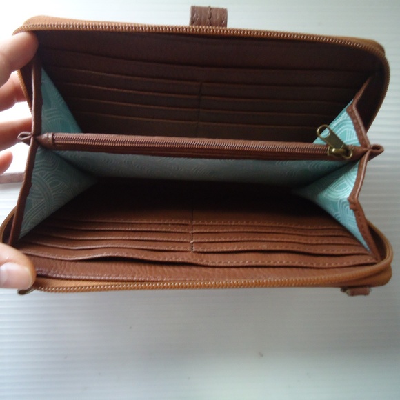 Vintage The Sac Women's Leather Tan Wallet Size-8x5 in - Picture 5 of 6